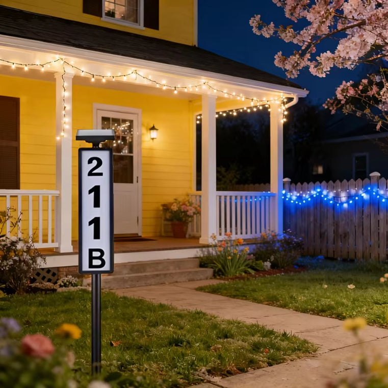 Solar LED Address Sign — Automatic Night Glow