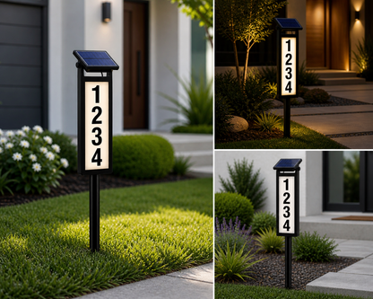 Solar LED Address Sign — Automatic Night Glow