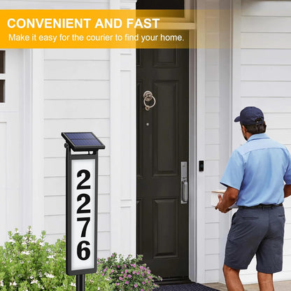 Solar LED Address Sign — Automatic Night Glow