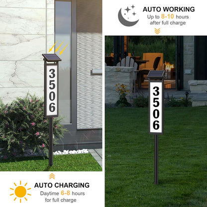 Solar LED Address Sign — Automatic Night Glow